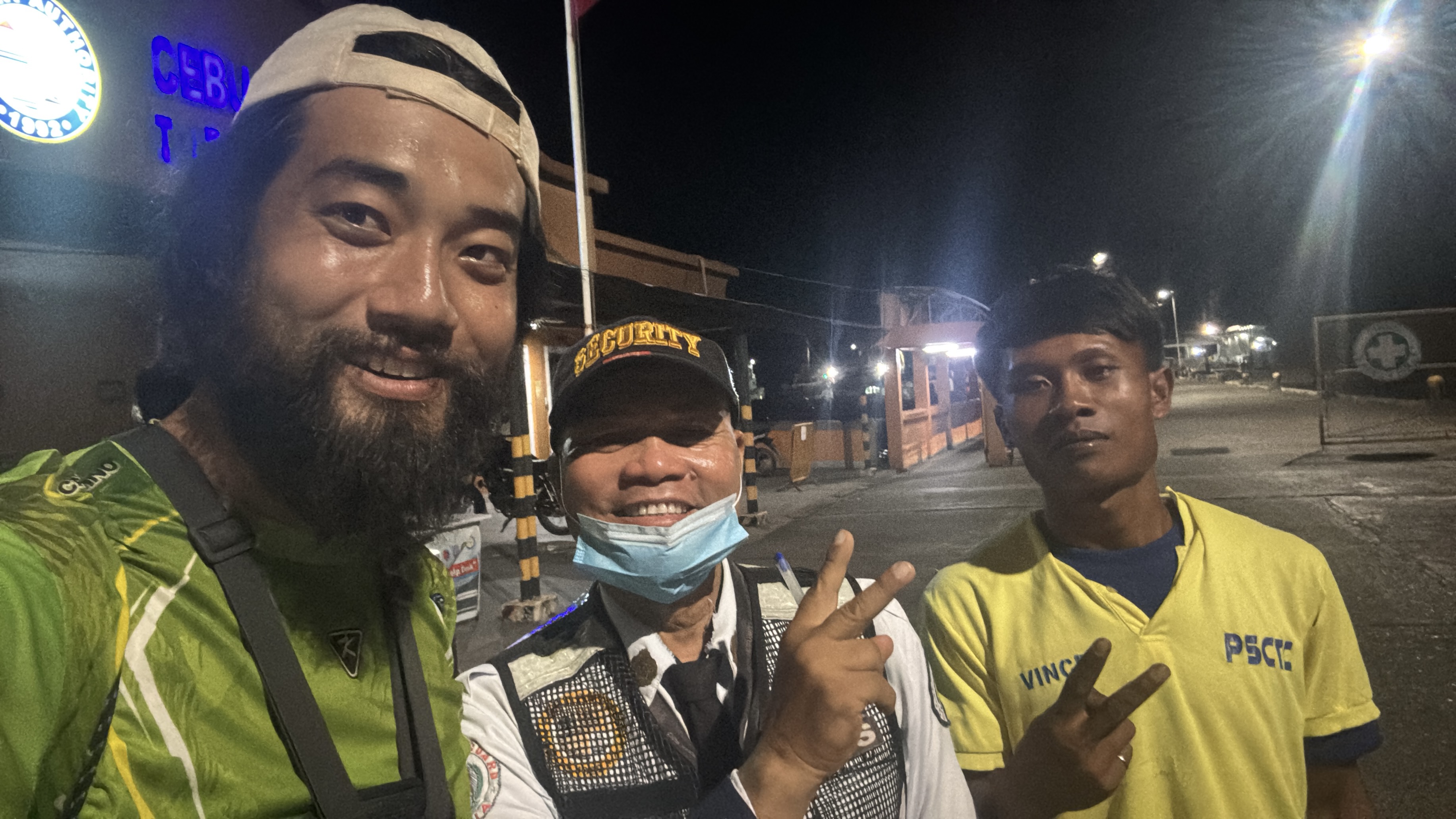 With the ferry security guards at Toledo port before departure