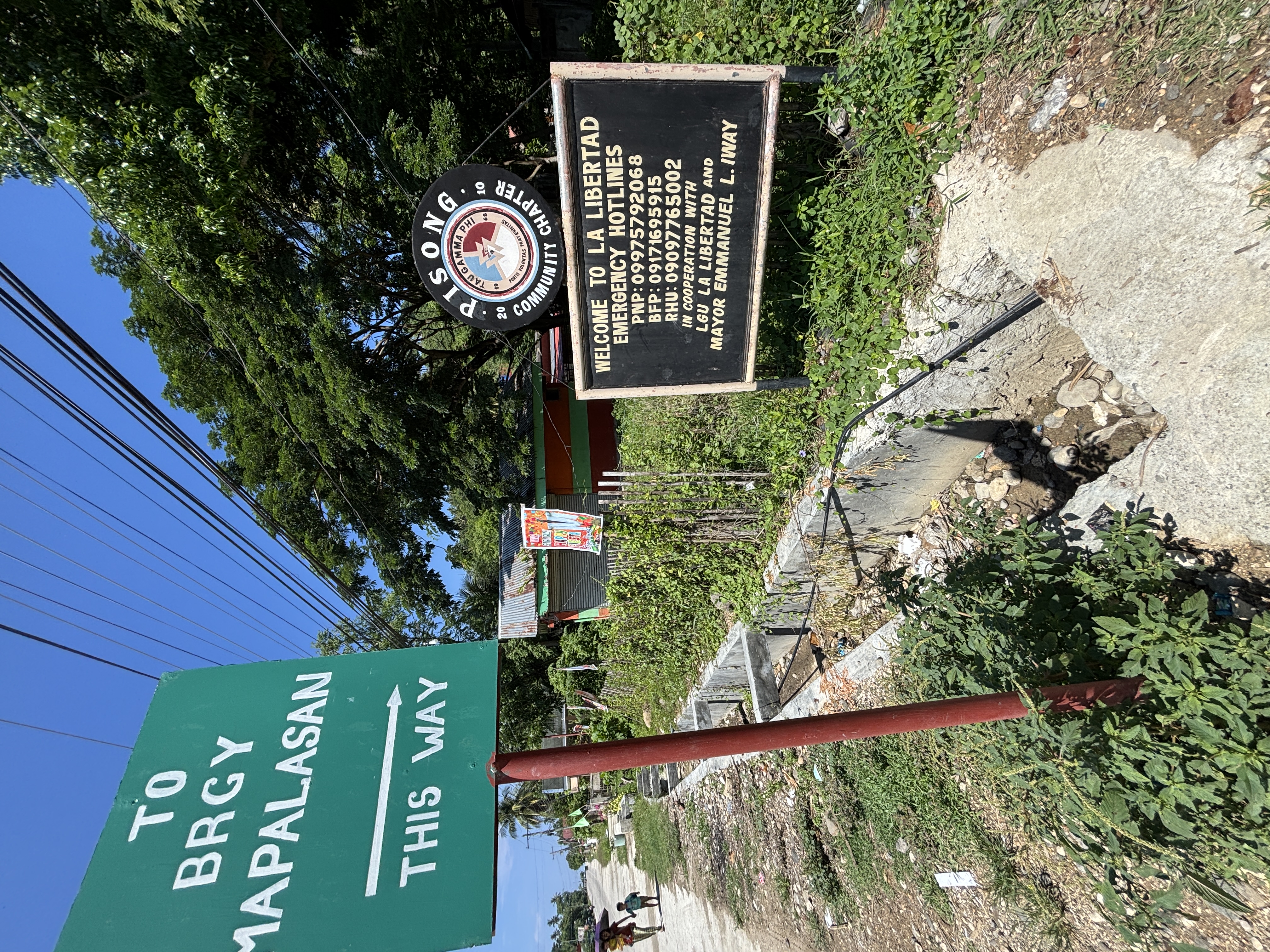 A roadside sign encountered during the cycling journey