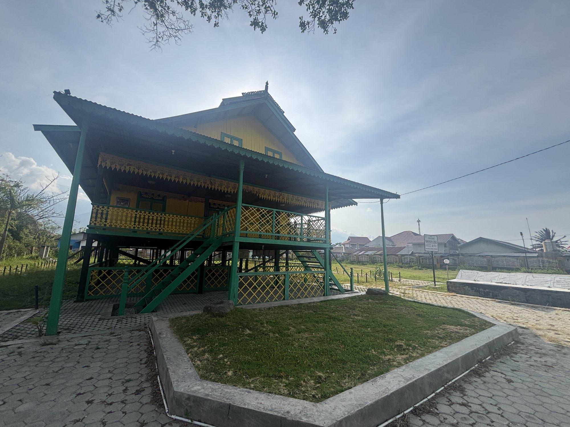 The exterior of Souraja, the traditional wooden palace of the Kaili kings in Palu