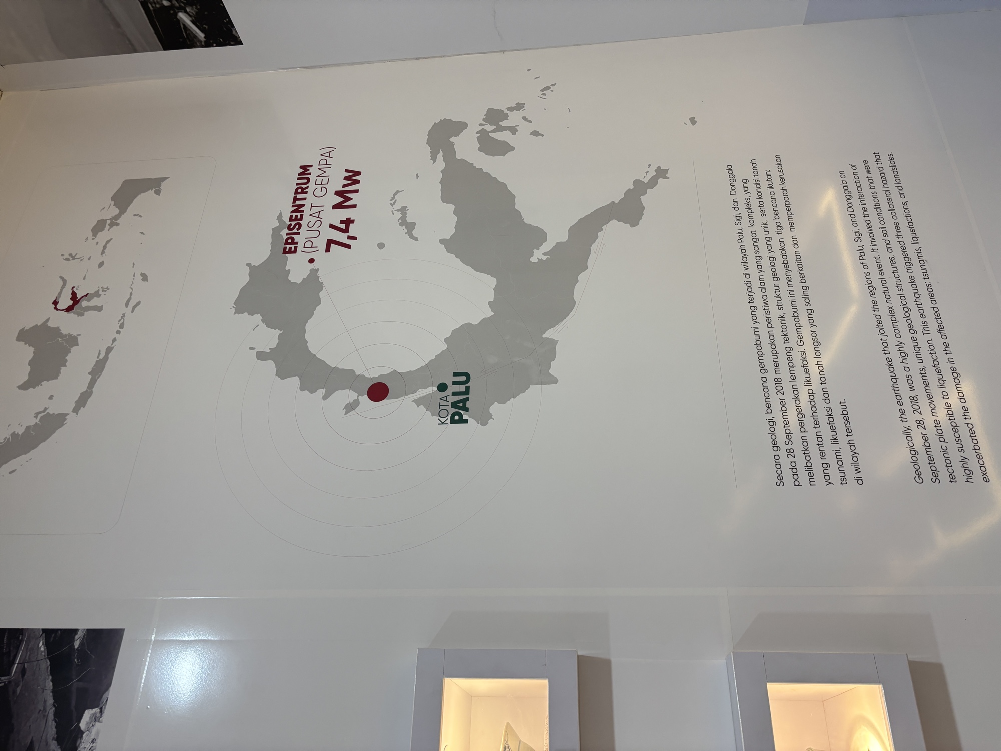 The exhibit on the devastating 2018 Palu earthquake at the museum