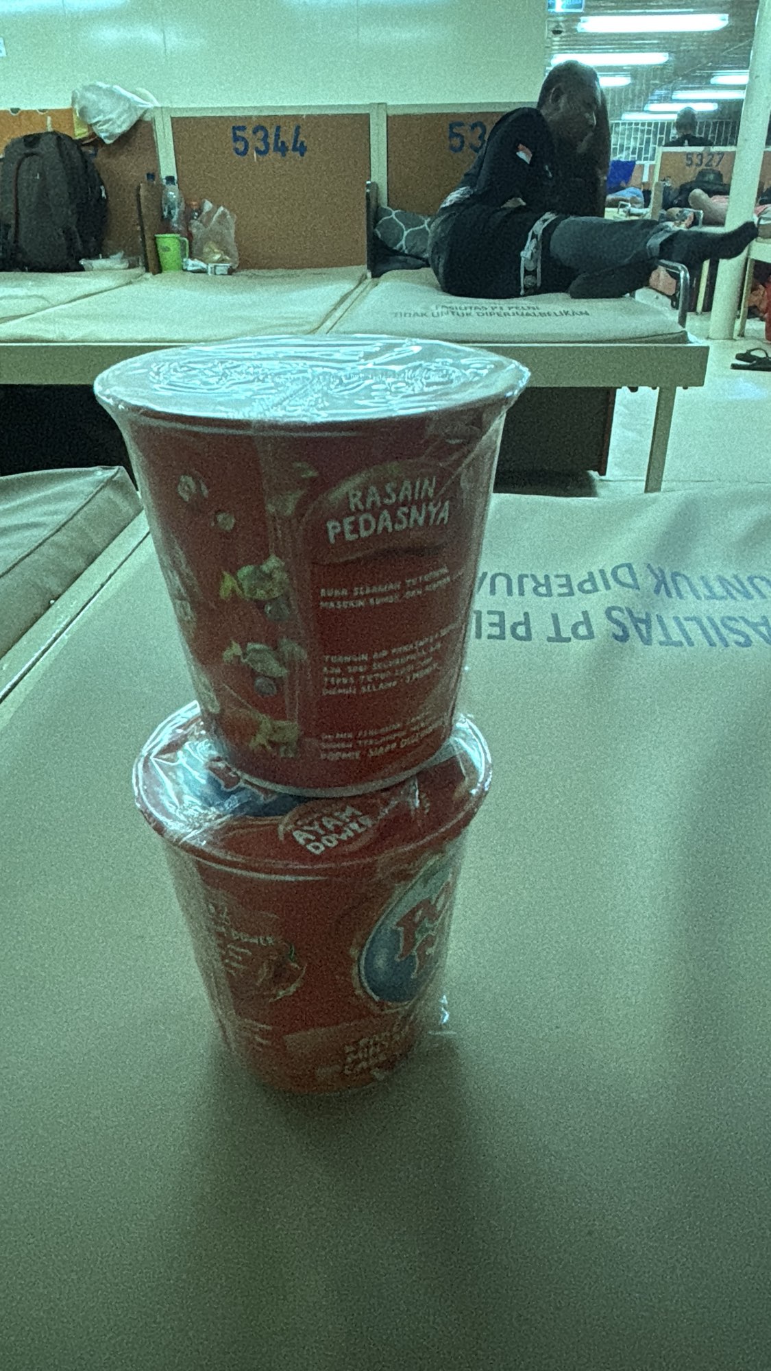 A Cup Noodle gifted by a friendly local passenger onboard the ship