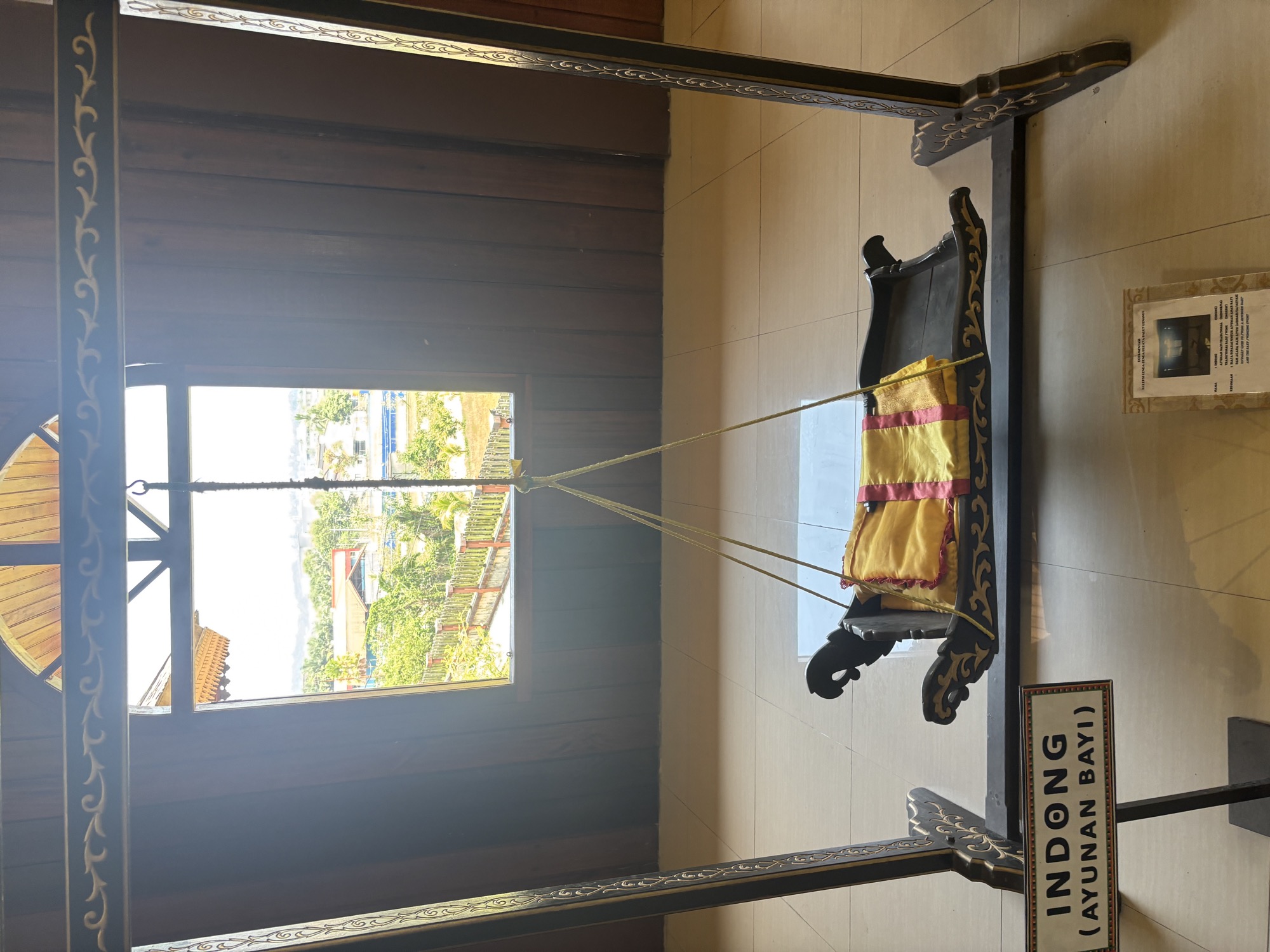 A traditional Tidung baby cradle on display at the cultural center