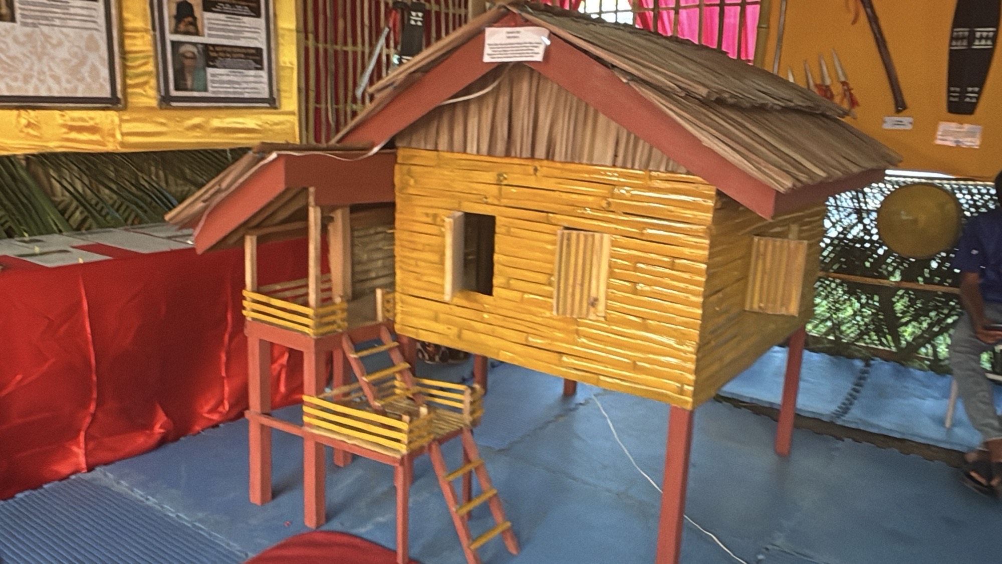A miniature model of a traditional Kaili stilt house