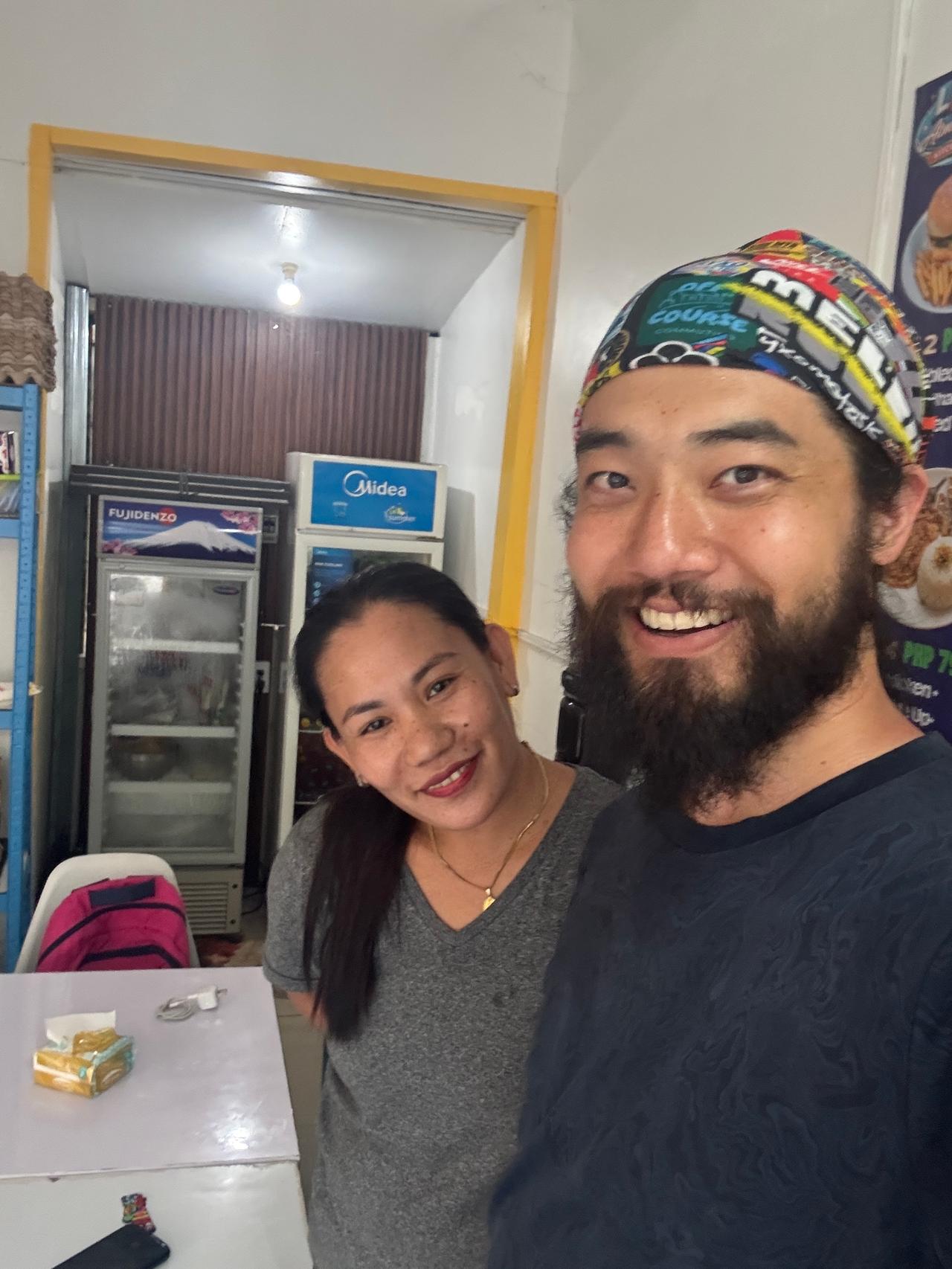 Cheerful local woman at the Halo-Halo shop in Cebu