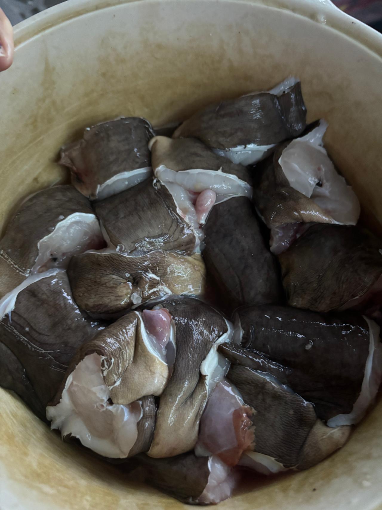 Small eels chopped and simmered, served as a local delicacy