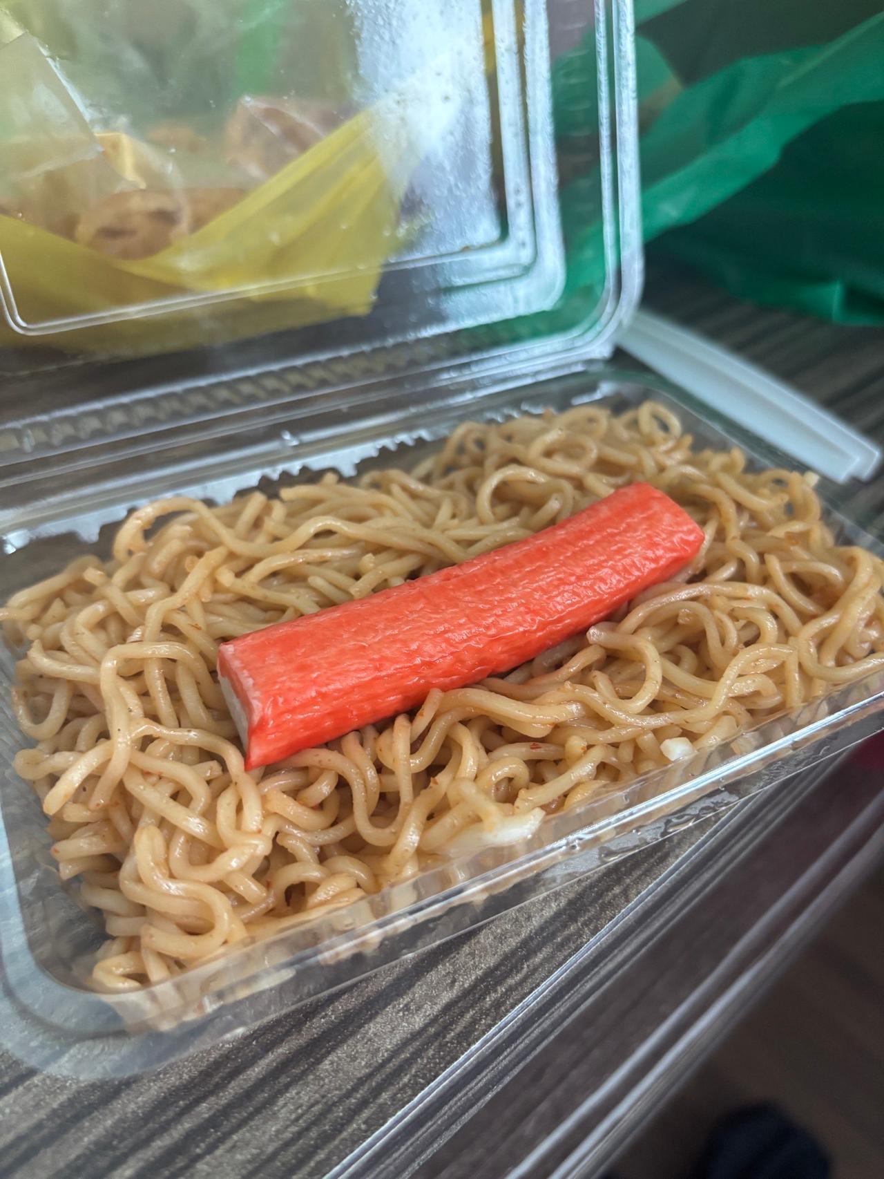 Noodles and crab stick from the Bangar morning market