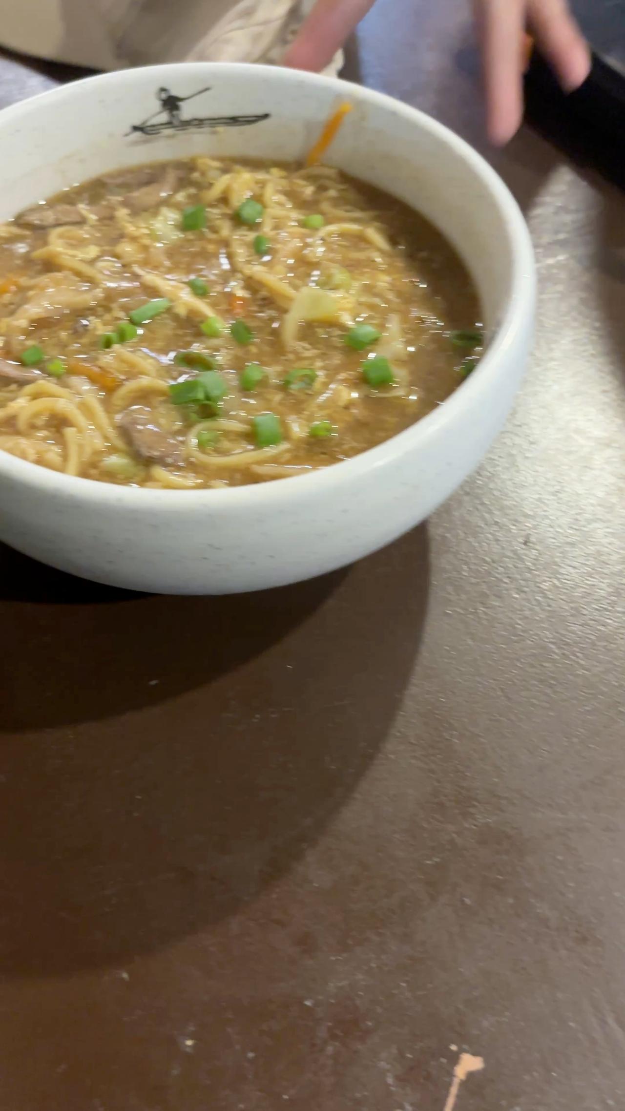 A bowl of incredibly delicious Lomi noodle soup