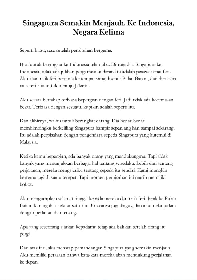 Memories of the Road — Indonesia