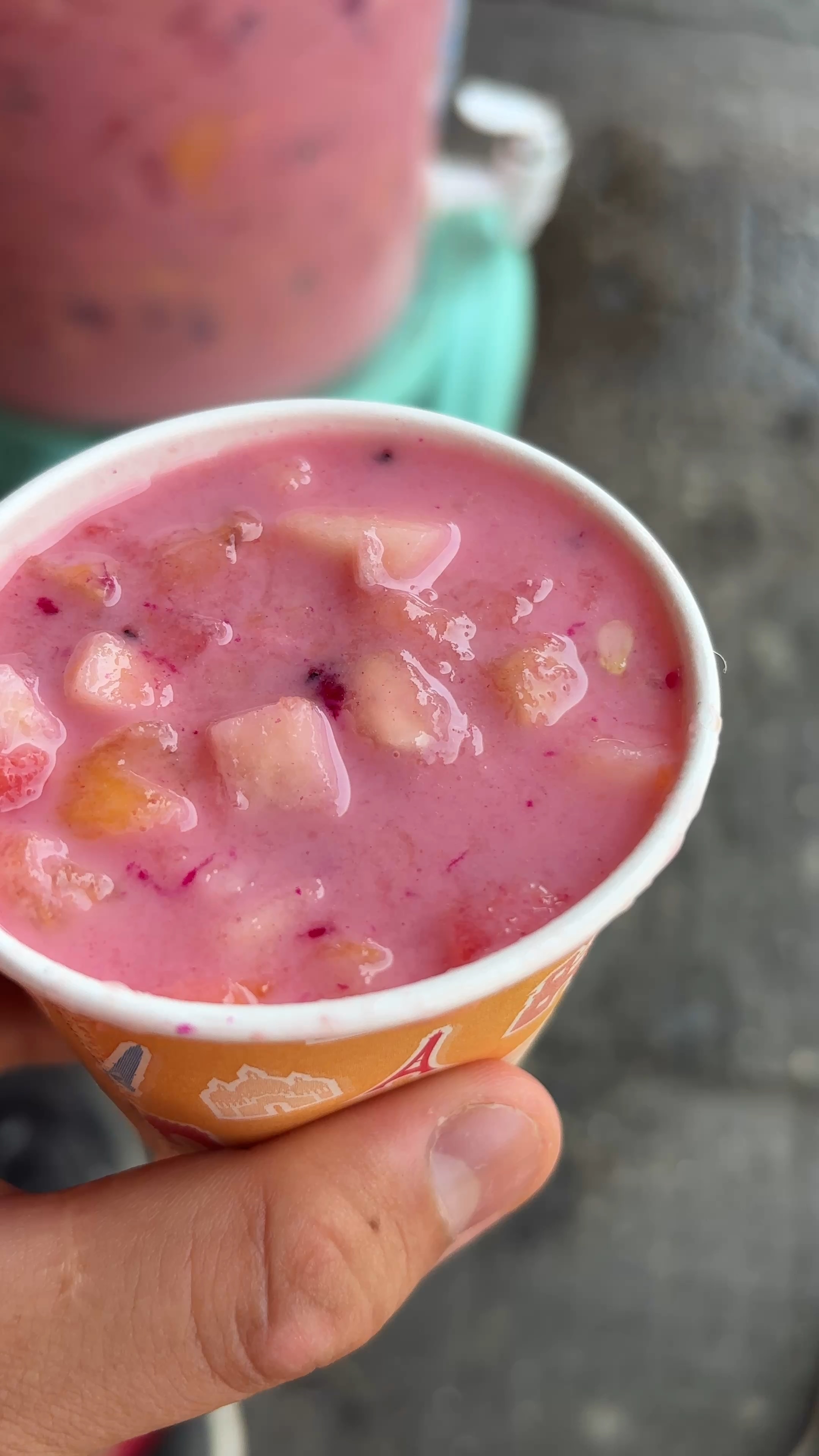 A refreshing "Plot Mix" fruit drink from a street vendor